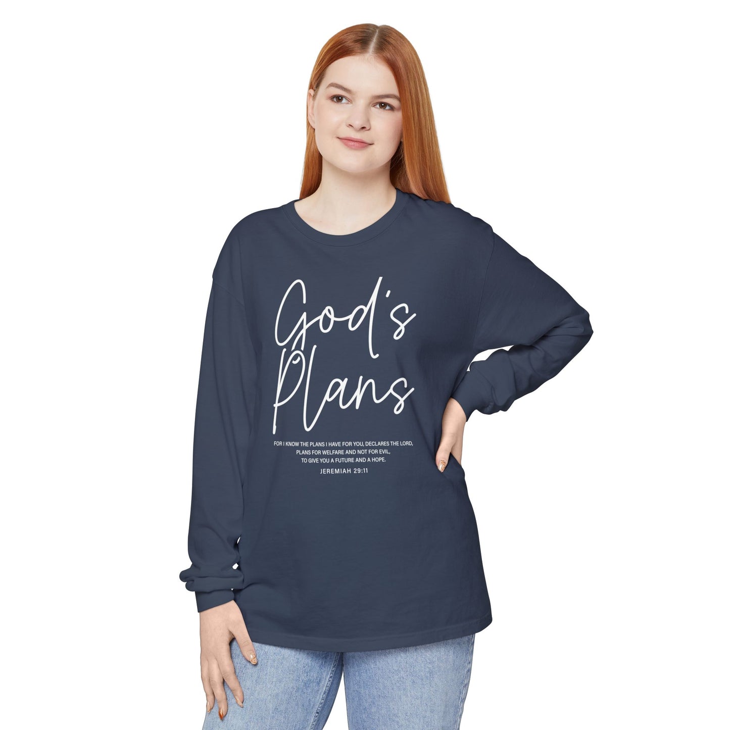 God's Plans Jeremiah 29:11 100% Cotton Long Sleeve