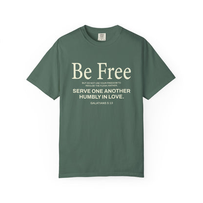 Be Free Galatians 5:13 Beige T-Shirt — Inspirational Christian Tee
