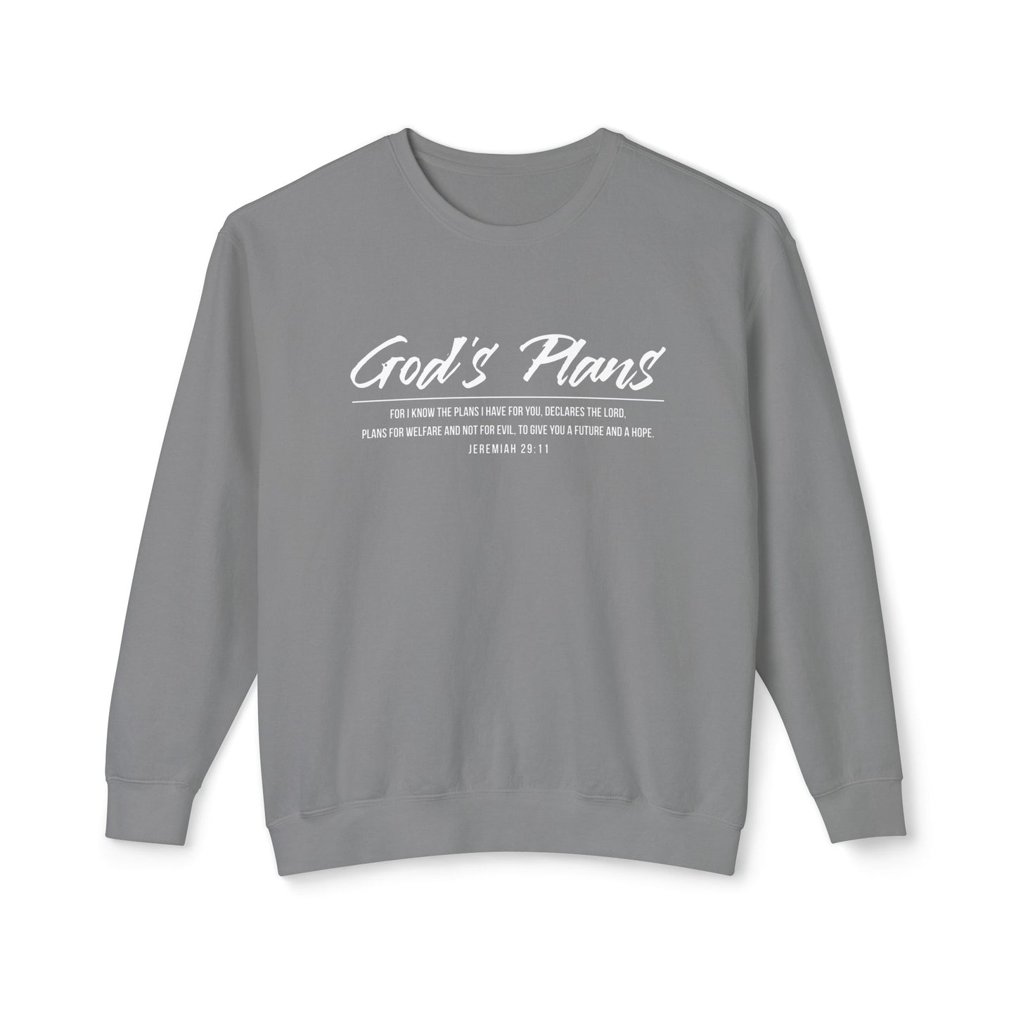 Jeremiah 29:11 "God's Plans" Sweatshirt — Faith-Inspired Lightweight Crewneck