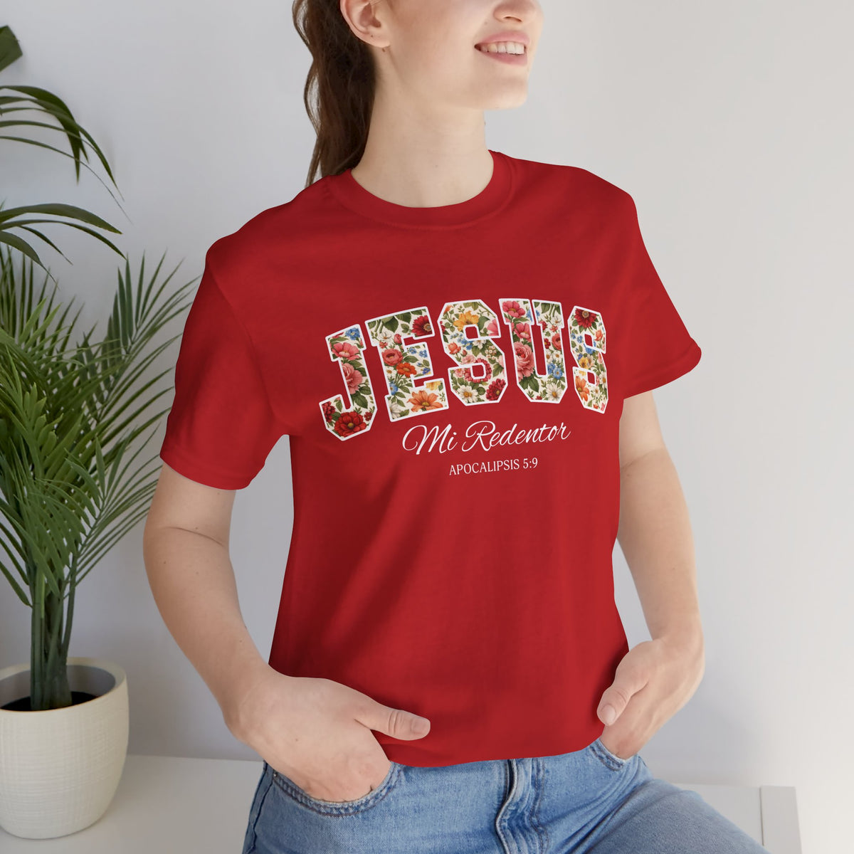 Jesus Mi Redentor Floral Graphic Tee