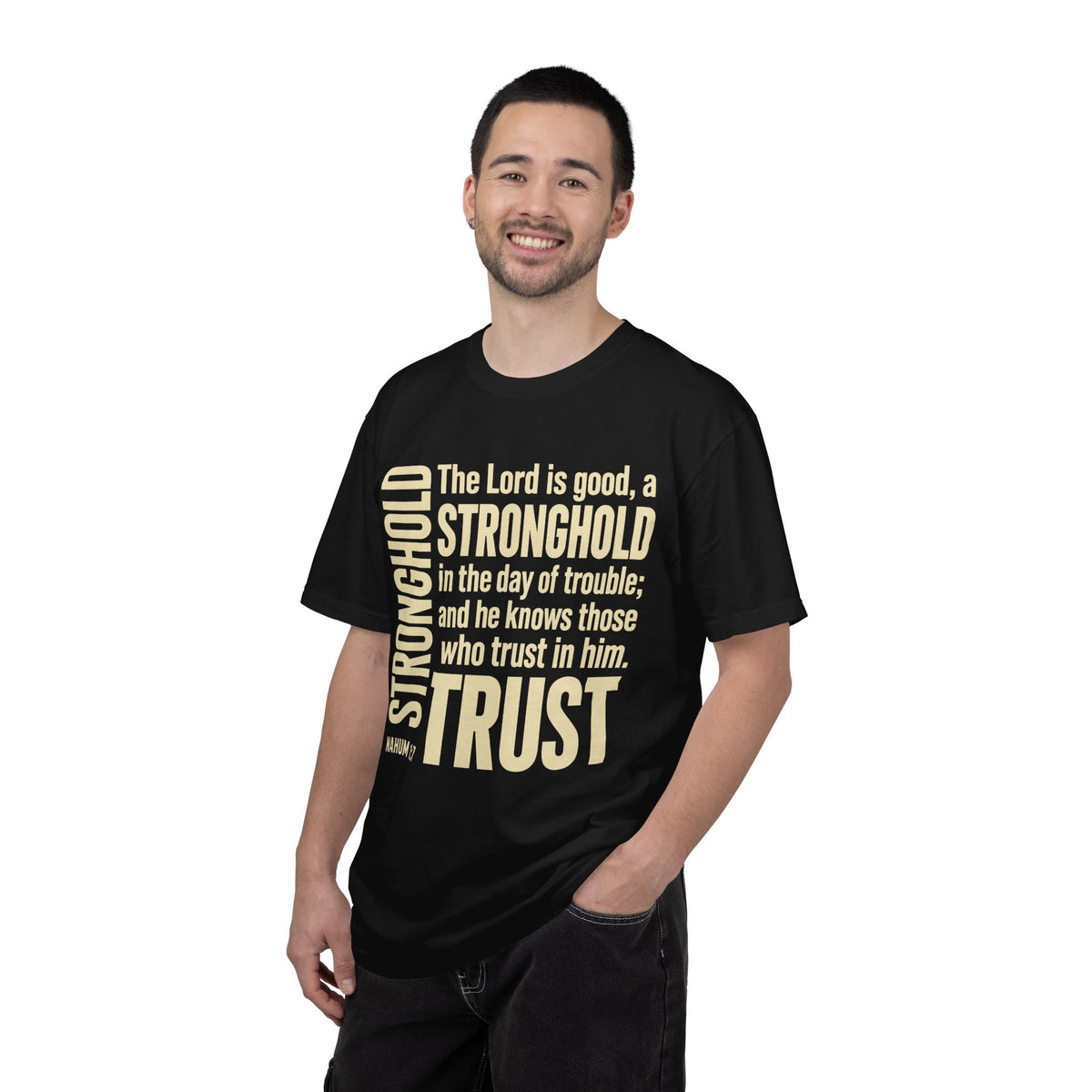 The Lord is Good Christian T-Shirt — Nahum 1:7 Bible Verse Tee