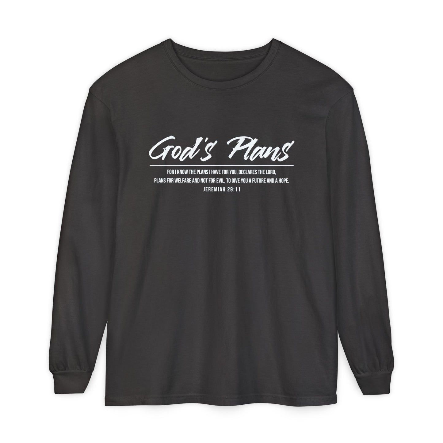 Jeremiah 29:11 'God's Plans' Long Sleeve T-Shirt — Inspirational Christian Faith Tee