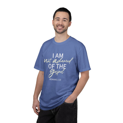 Romans 1:16 T-Shirt — Beige 100% Cotton