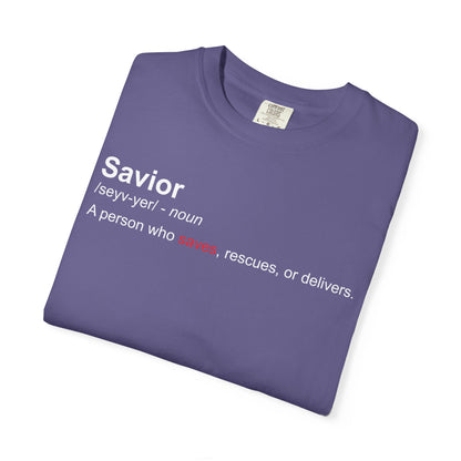 Savior Definition Tee — Inspirational Faith Graphic T-Shirt