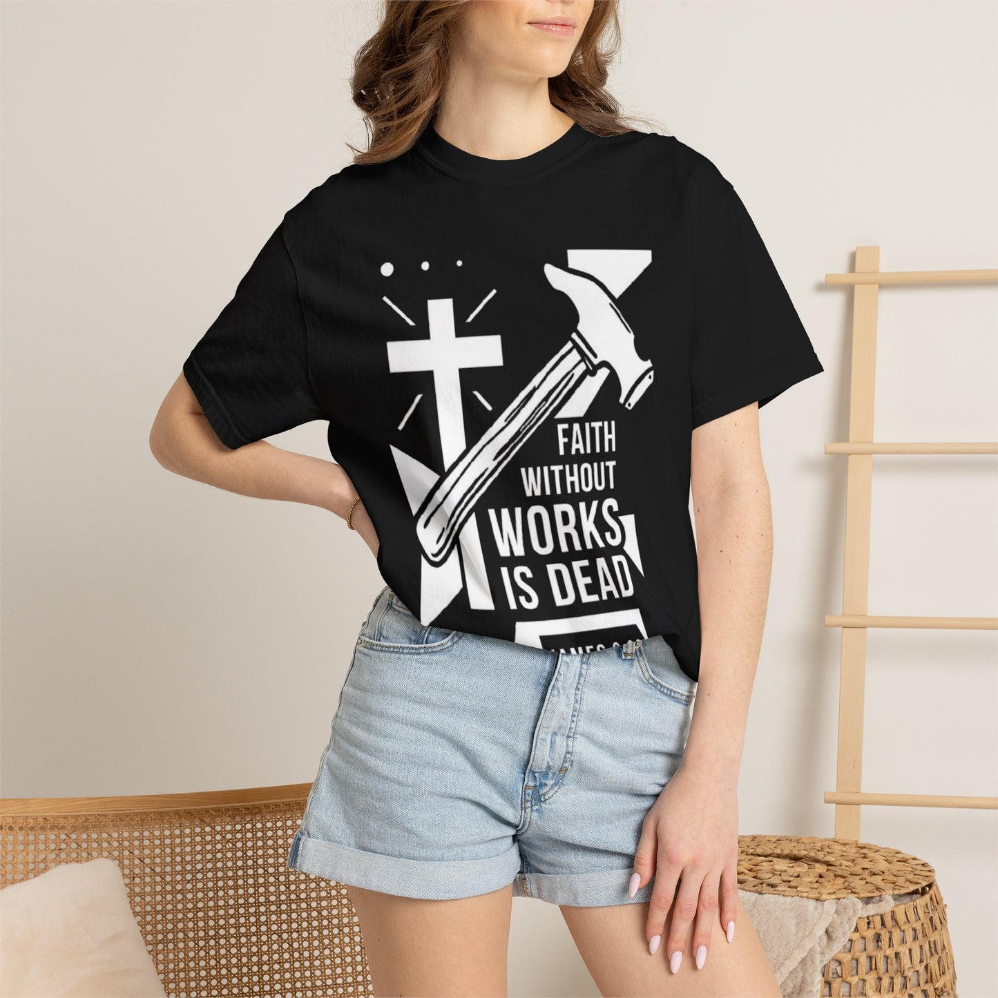 Faith Without Works is Dead "James 2:26" 100%  Cotton T-Shirt