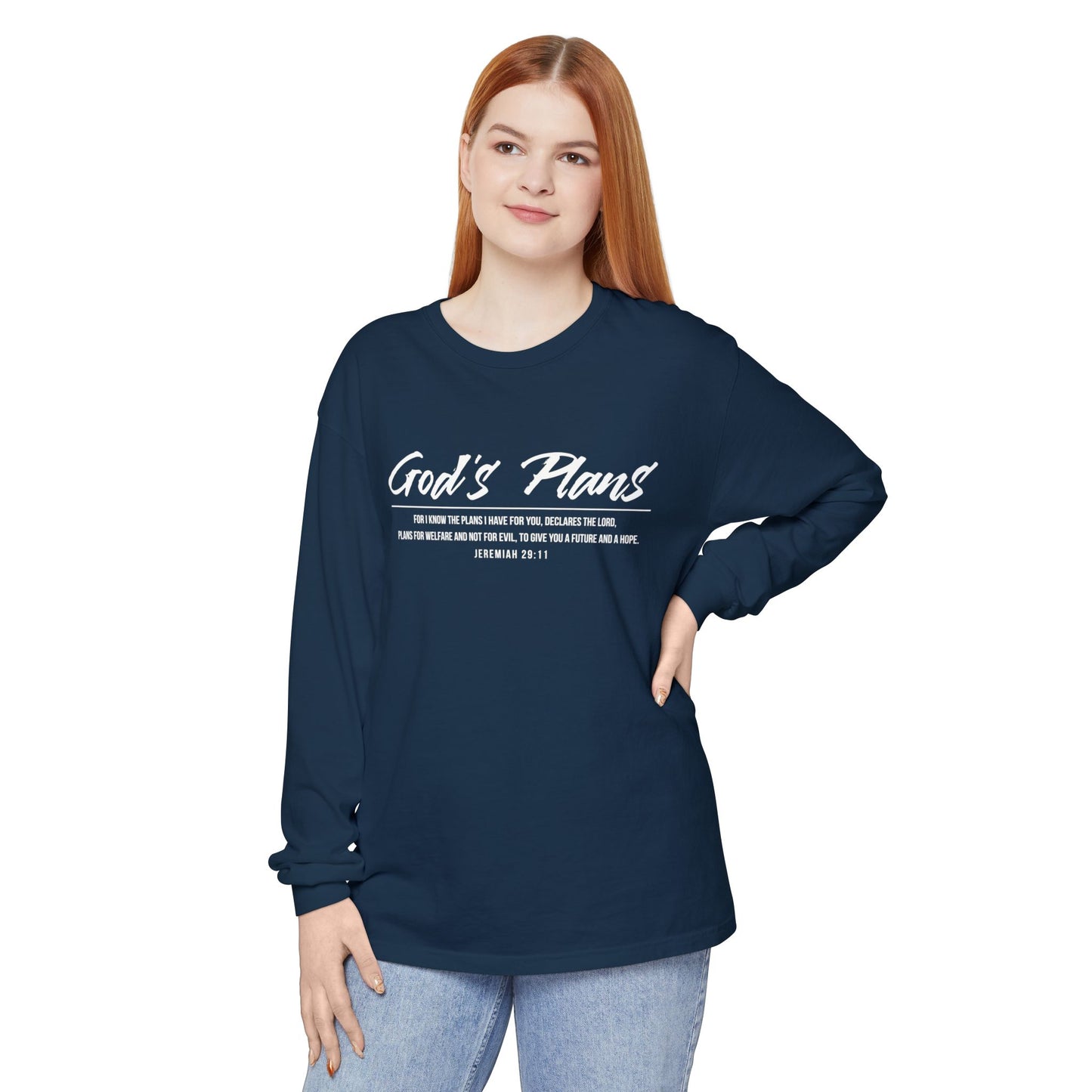 Jeremiah 29:11 'God's Plans' Long Sleeve T-Shirt — Inspirational Christian Faith Tee