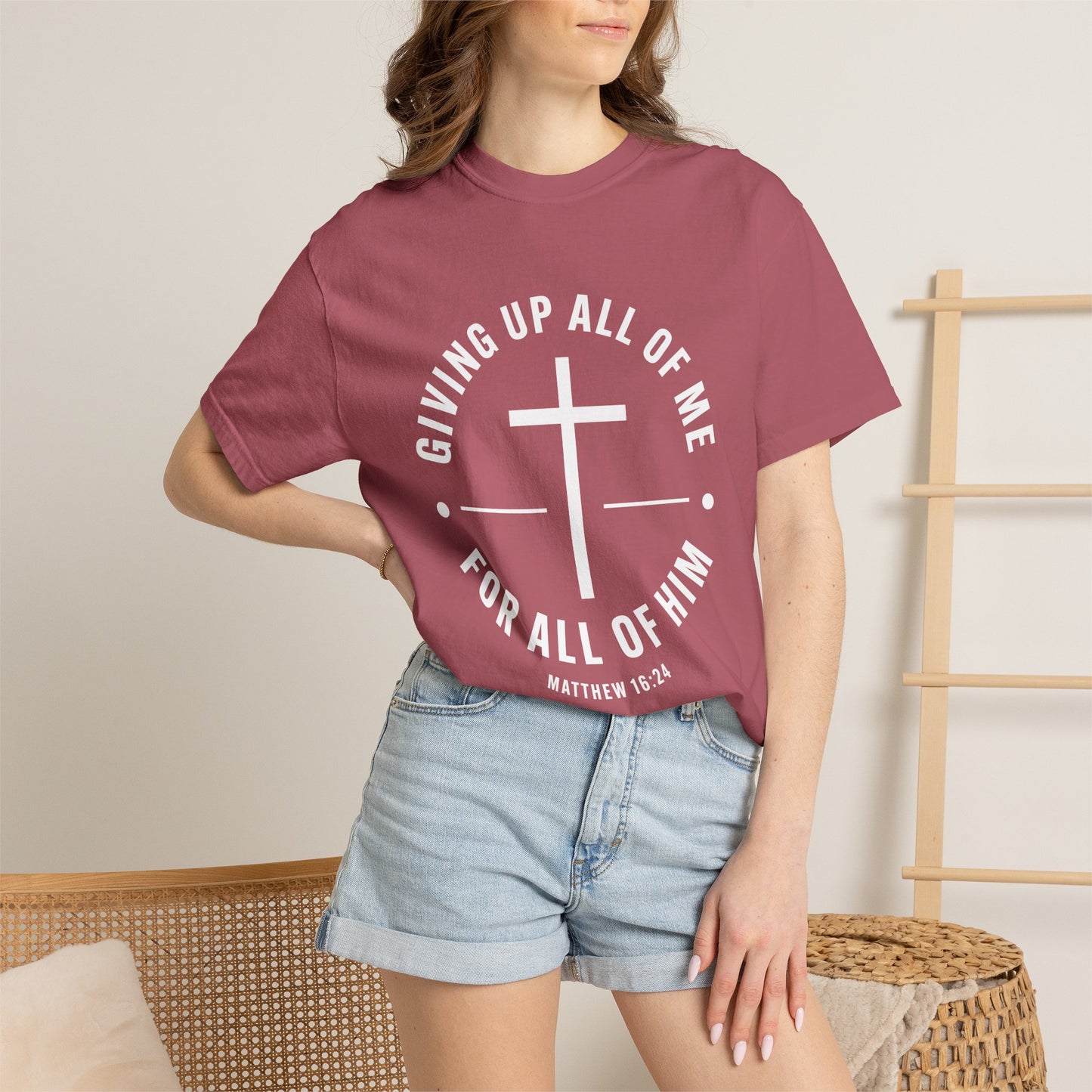 Giving up All Of Me "Matthew 16:24" 100% Cotton T-Shirt