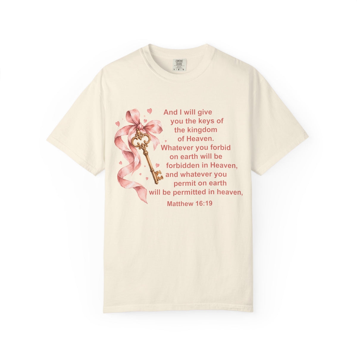 Christian Scripture Keys of the Kingdom T-shirt — Matthew 16:19 Floral Design