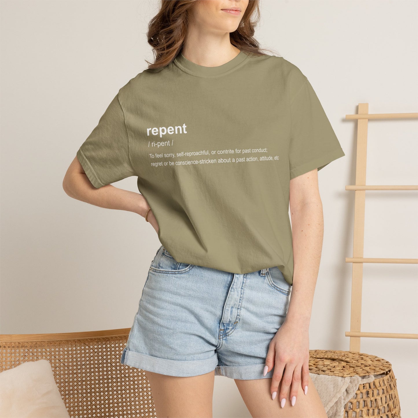 Repent Definition T-Shirt — 100% Cotton Garment-Dyed