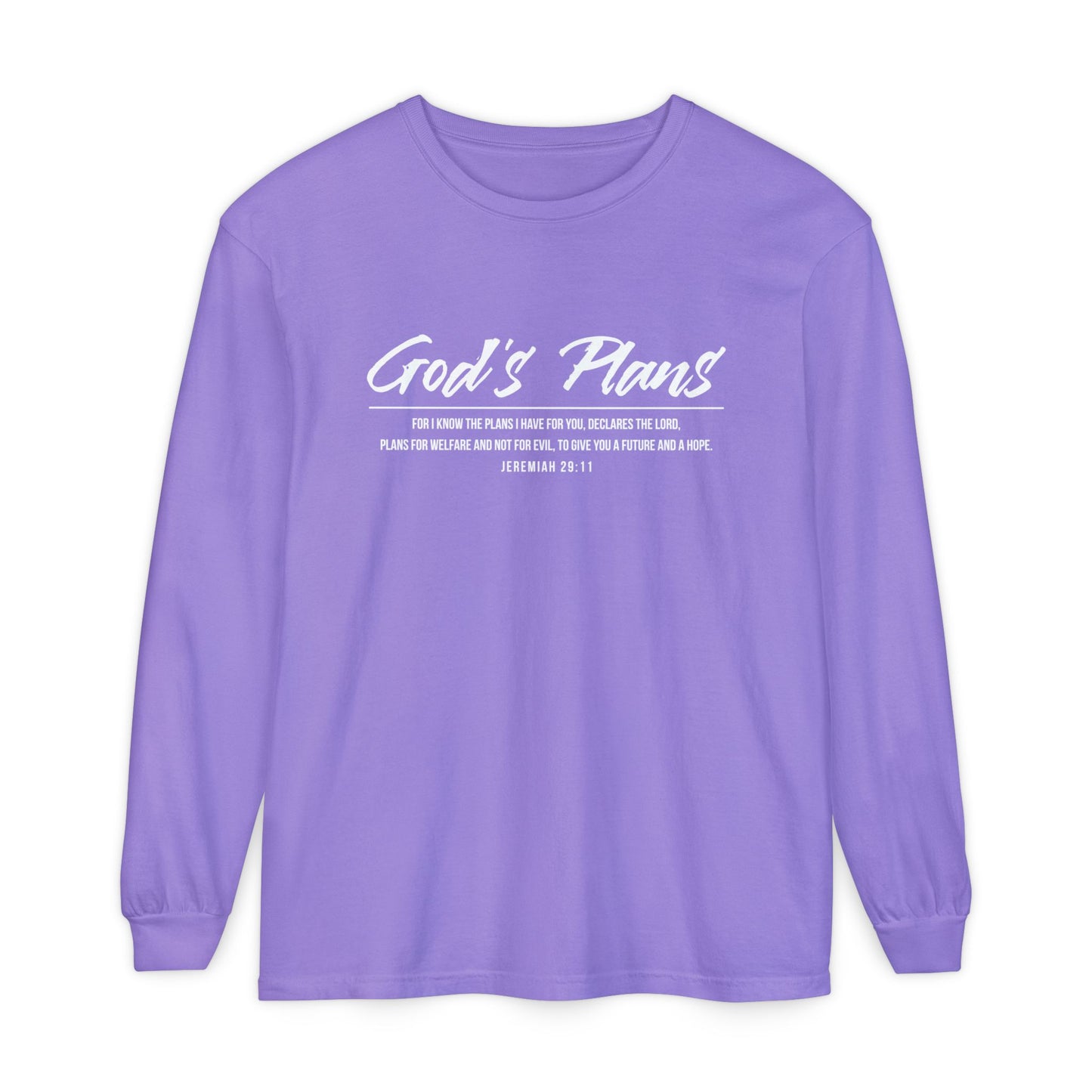 Jeremiah 29:11 'God's Plans' Long Sleeve T-Shirt — Inspirational Christian Faith Tee