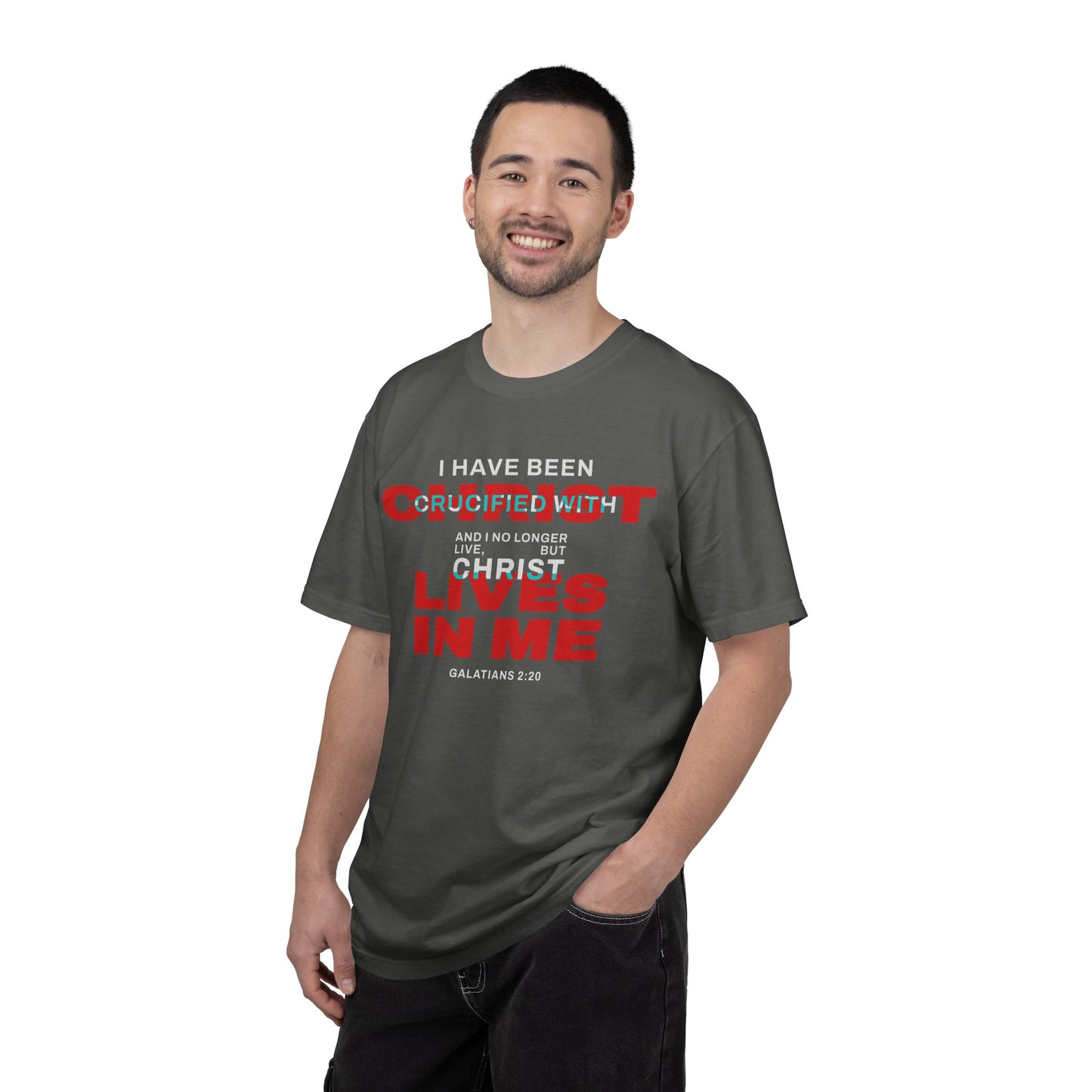I have been Crucified with Christ "Galatians 2:20" RED 100% Cotton T-Shirt