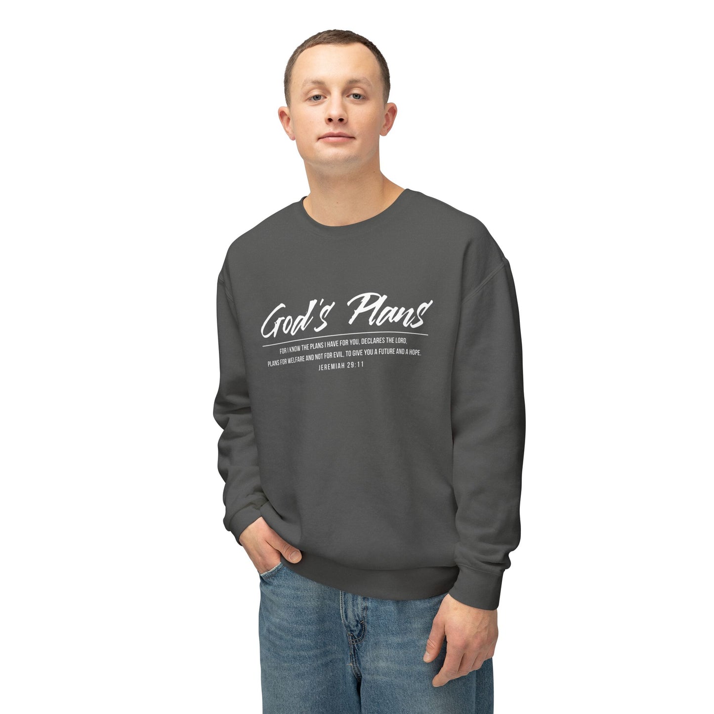 Jeremiah 29:11 "God's Plans" Sweatshirt — Faith-Inspired Lightweight Crewneck