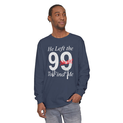 He Left the 99 Long Sleeve — Luke 15:4-7 Christian Crewneck