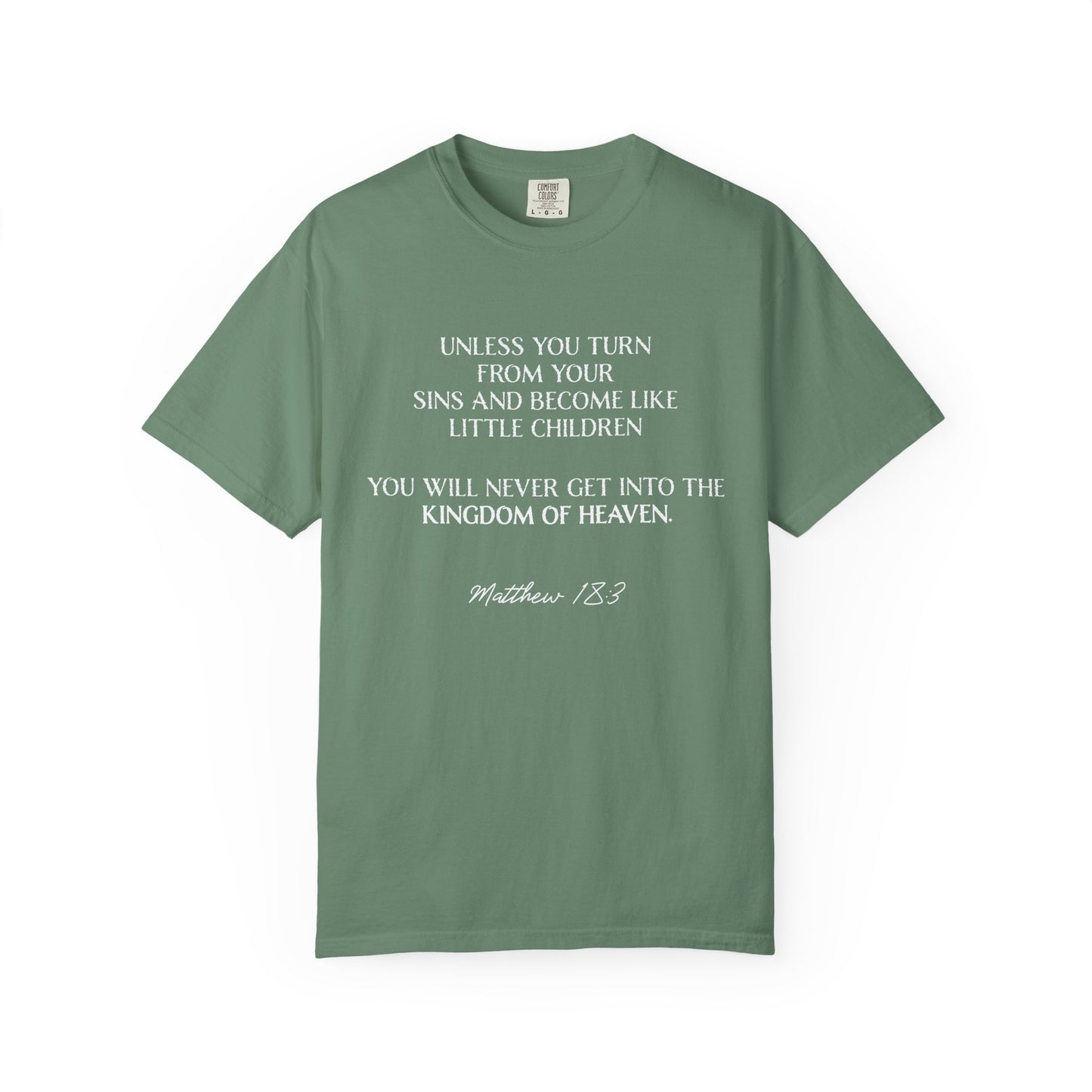 Matthew 18:3 100% Cotton T-shirt — Christian Scripture Tee