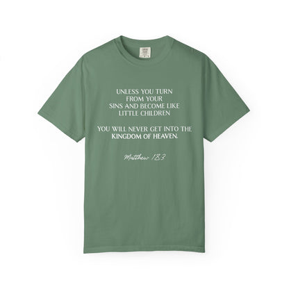 Matthew 18:3 100% Cotton T-shirt — Christian Scripture Tee