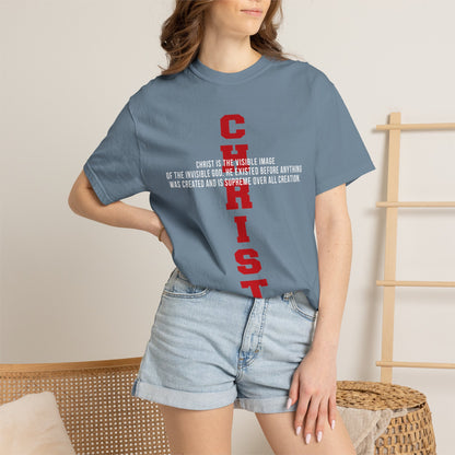 CHRIST the visible image of the invisible God Cotton T-shirt — Faith-Based Christian Tee