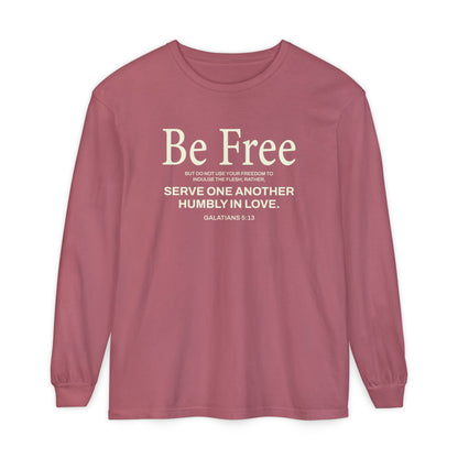 Be Free "Galatians 5:13" BEIGE 100% Cotton Long Sleeve
