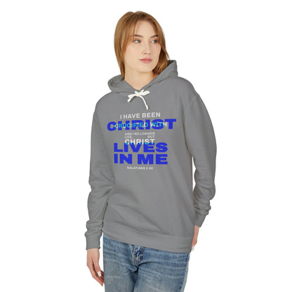 I have been Crucified with Christ "Galatians 2:20"  Blue 100% Cotton Unisex Hoodie