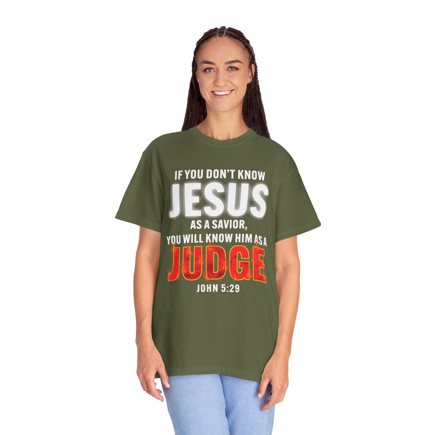 Know Jesus as Savior Cotton T-shirt — Faith-Based Christian Tee