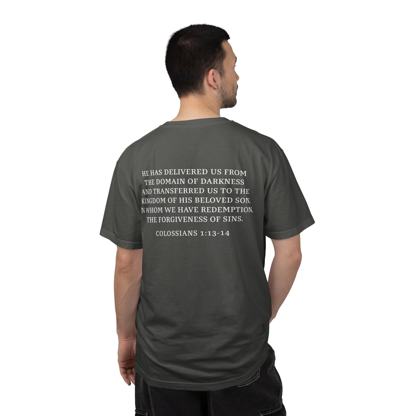 Rescued Colossians 1:13-14 Cotton T-Shirt
