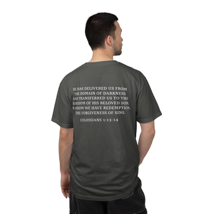 Rescued Colossians 1:13-14 Cotton T-Shirt