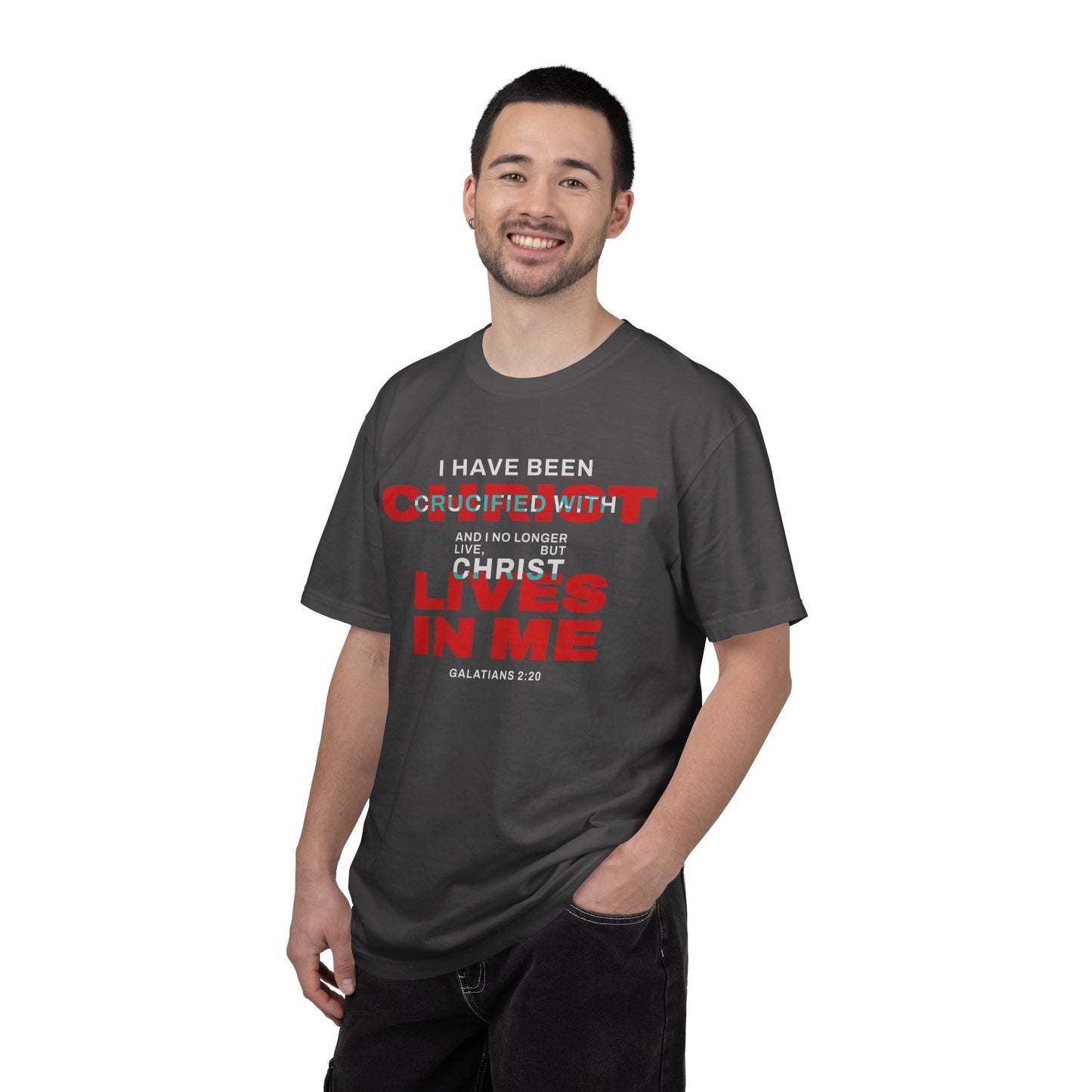 I have been Crucified with Christ "Galatians 2:20" RED 100% Cotton T-Shirt