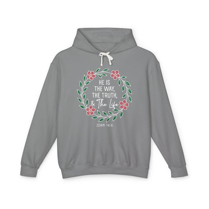 He Is The Way The Truth & The Life Flowers "John 14:6" 100% Cotton Hoodie