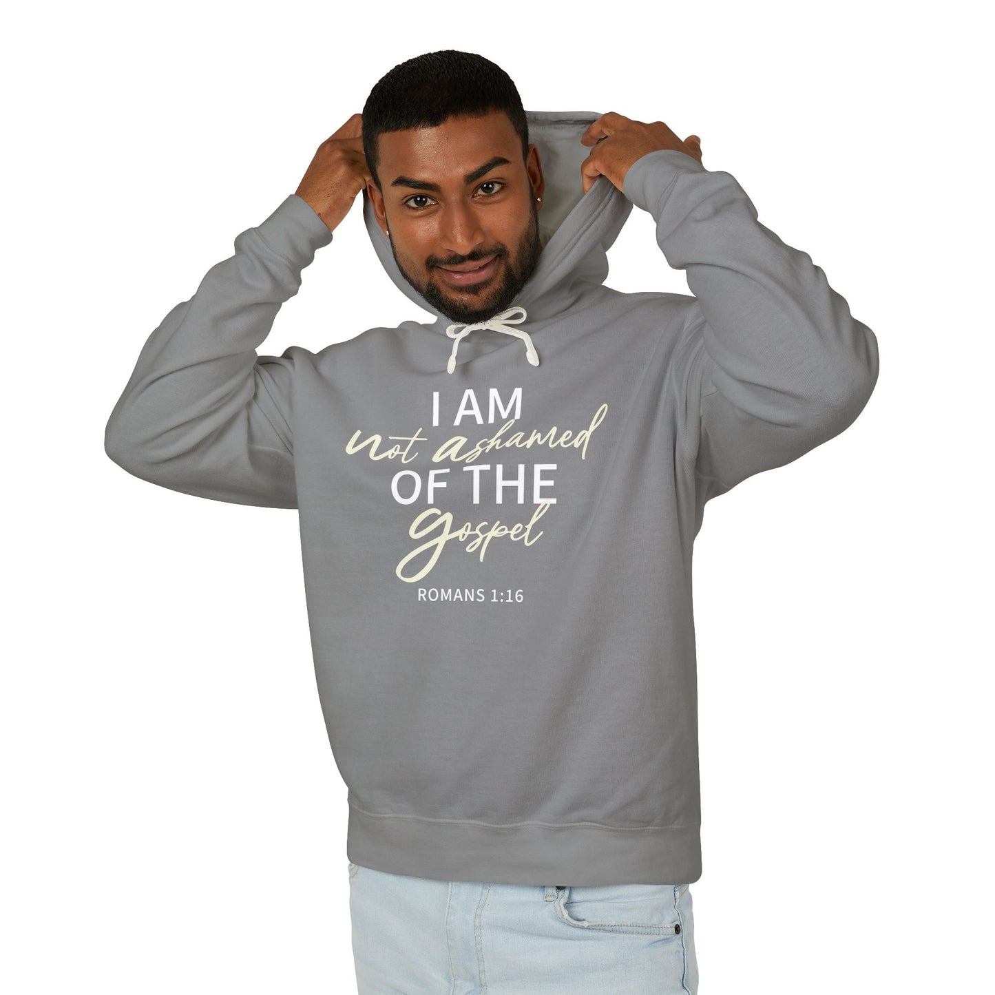 Romans 1:16 Beige 100% Cotton Unisex Hoodie Comfort Color