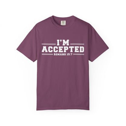 I'm Accepted "Romans 15:7" Cotton T-Shirt — Faith-Inspired Christian Tee