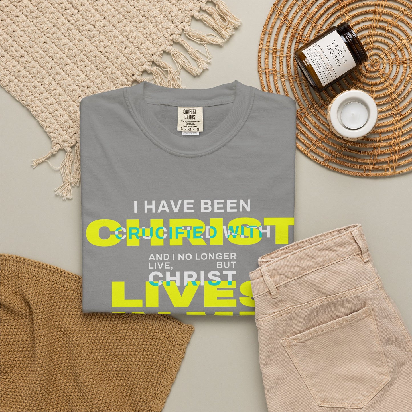 I have been Crucified with Christ "Galatians 2:20" YELLOW 100% Cotton T-Shirt