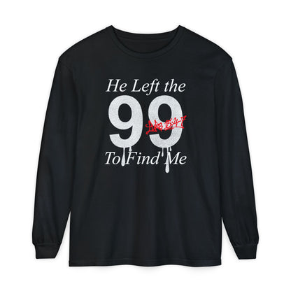He Left the 99 Long Sleeve — Luke 15:4-7 Christian Crewneck