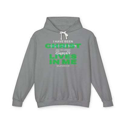 I have been Crucified with Christ "Galatians 2:20" Green 100%Cotton Comfort Color Hoodie