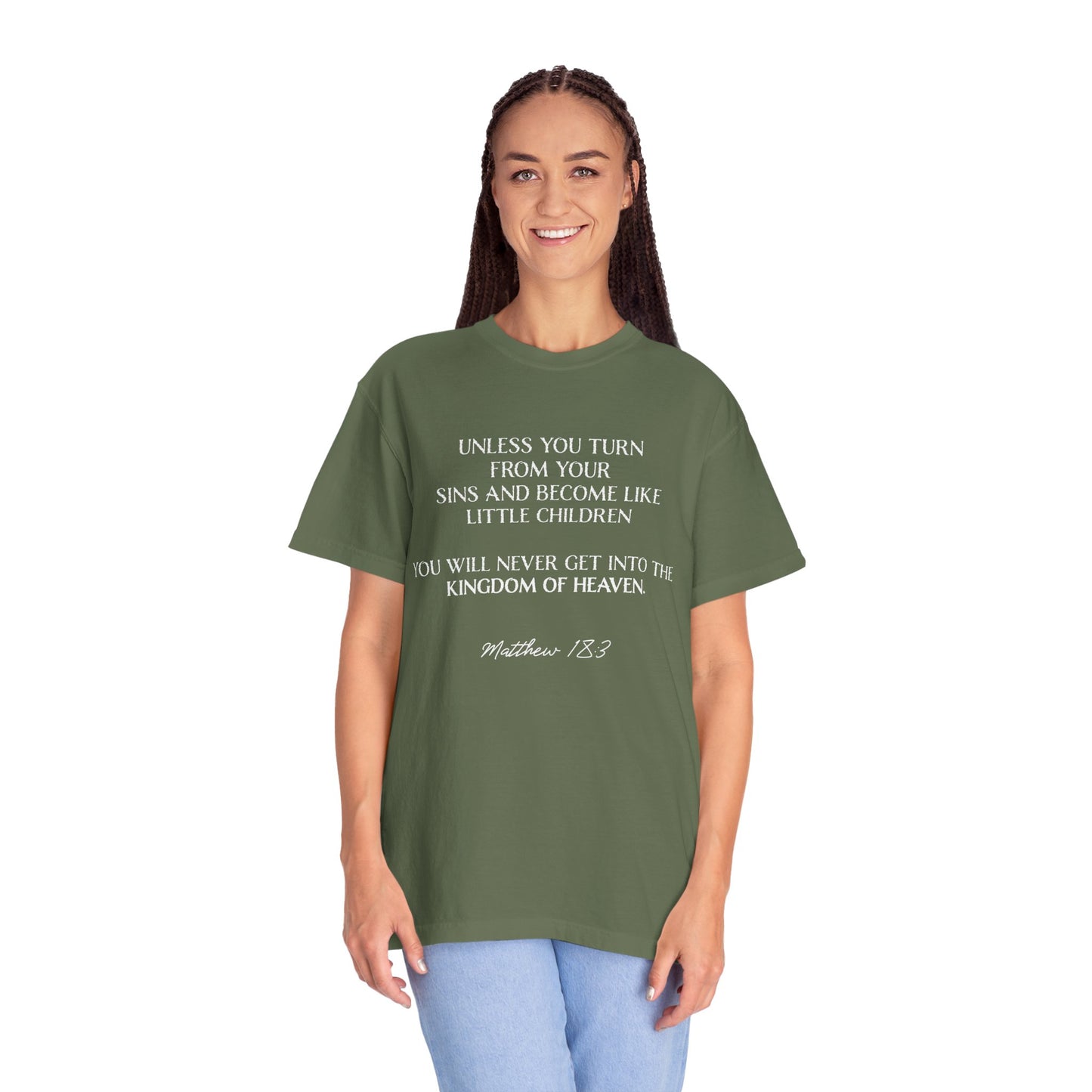 Matthew 18:3 100% Cotton T-shirt — Christian Scripture Tee
