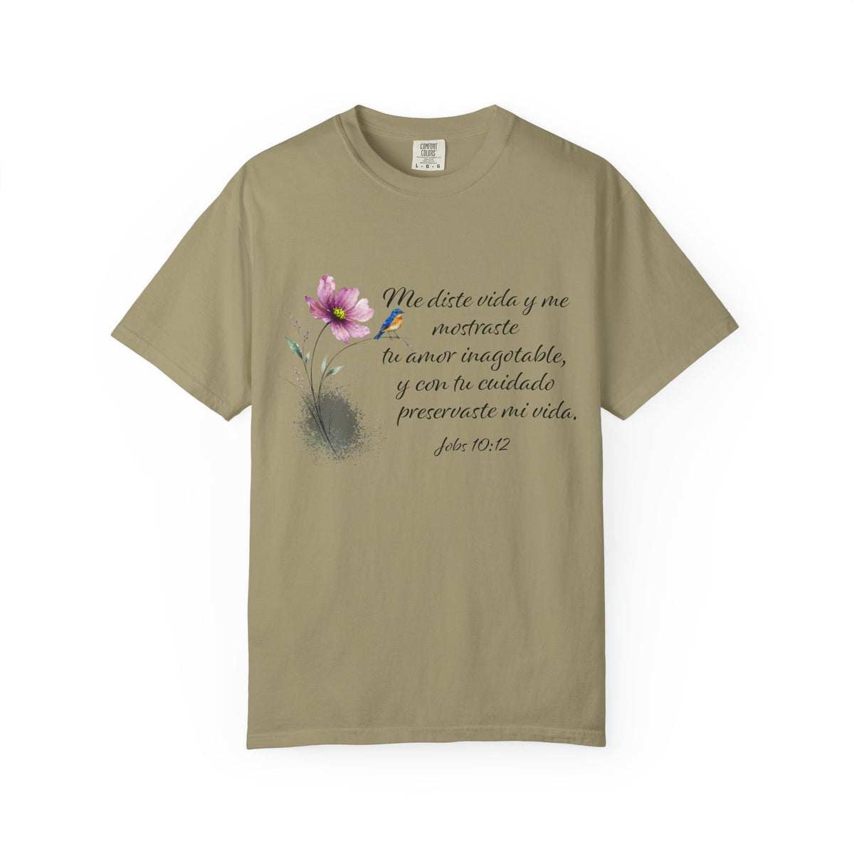 Inspirational Spanish Bible Verse T-Shirt – John 10:12 Floral Tee