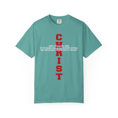 CHRIST the visible image of the invisible God Cotton T-shirt — Faith-Based Christian Tee