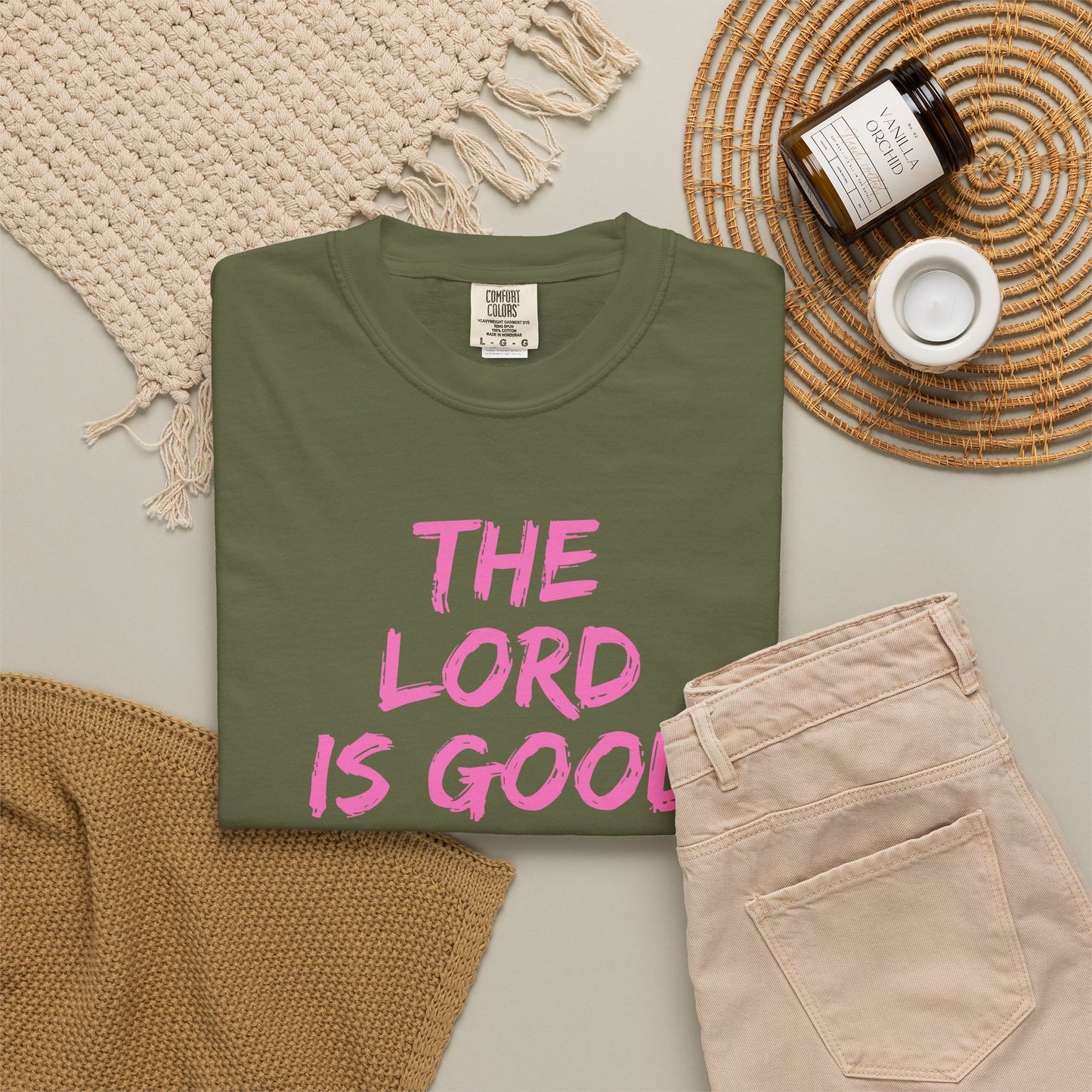 The Lord Is Good Nahum 1:7 pink T-Shirt
