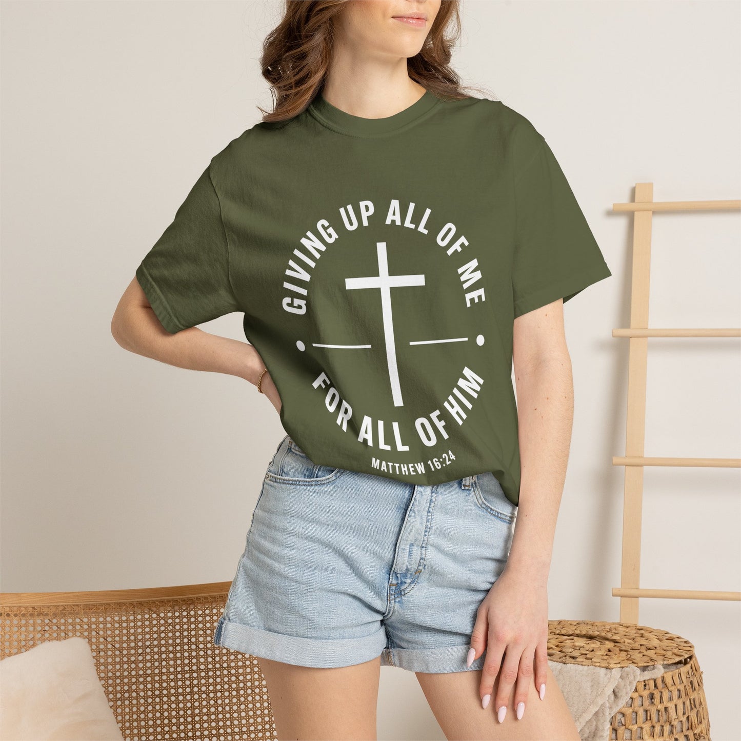 Giving up All Of Me "Matthew 16:24" 100% Cotton T-Shirt