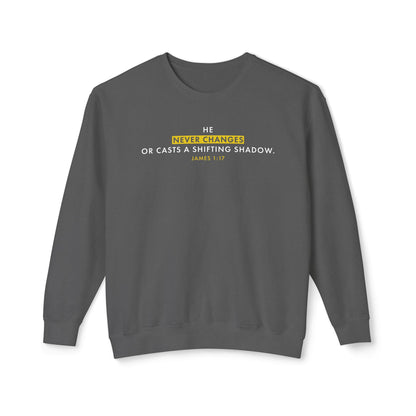 He Never Changes Cotton T-shirt — Faith-Based Christian Sweatshirt