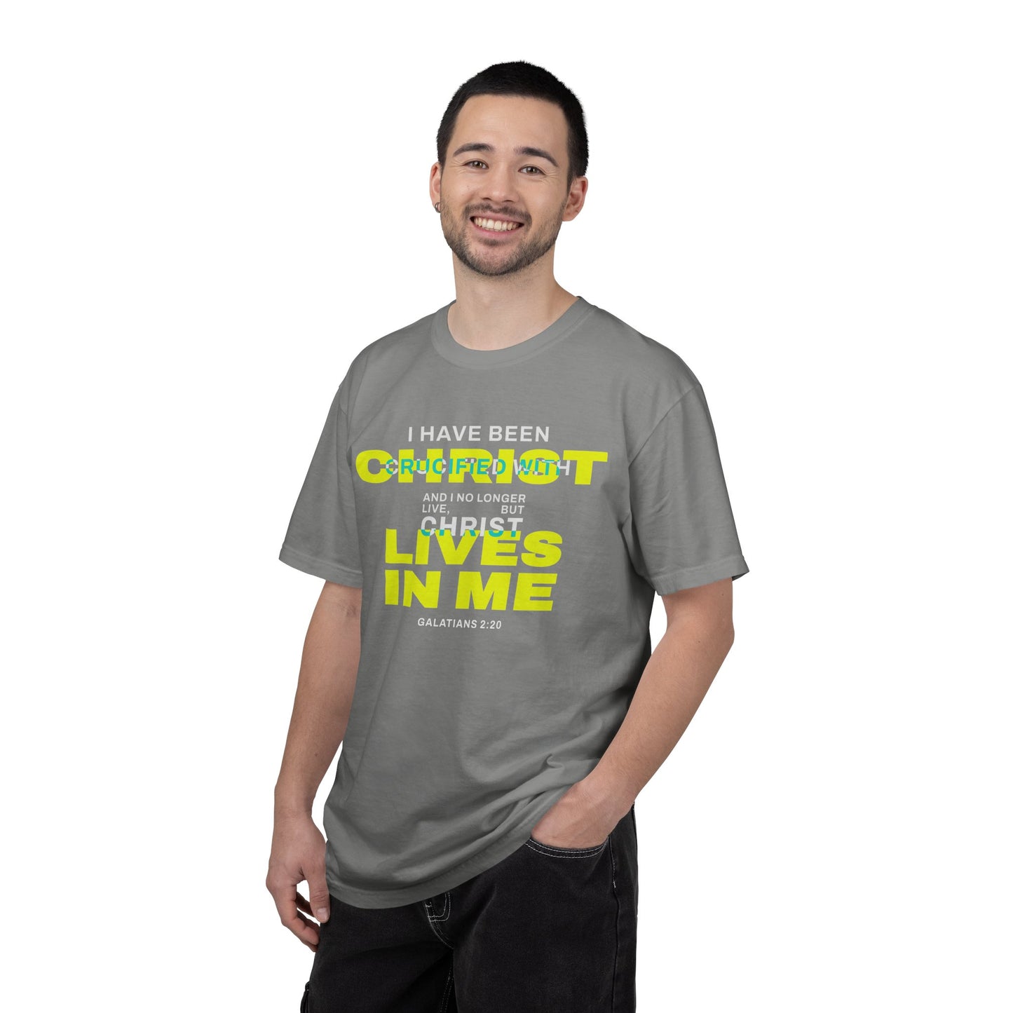 I have been Crucified with Christ "Galatians 2:20" YELLOW 100% Cotton T-Shirt