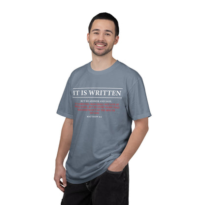 Matthew 4:4 Scripture T-Shirt — "Man Shall Not Live By Bread Alone" Christian Tee