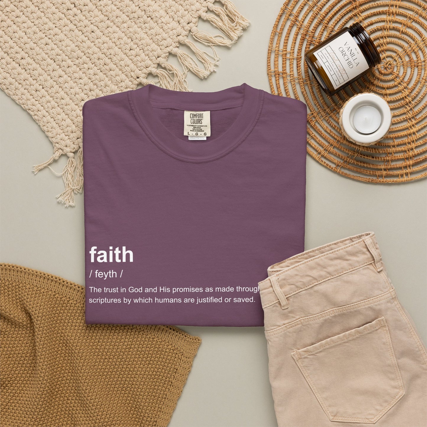 Faith Definition 100% Cotton T-Shirt — Inspirational Scripture Tee