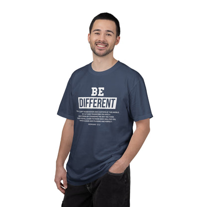Be Different Romans 12:2 T-Shirt — Christian Faith Graphic T-shirt