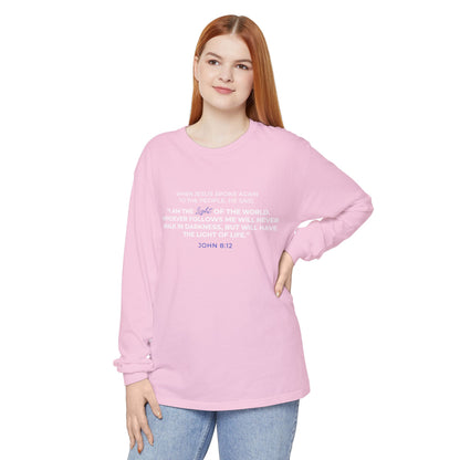 I Am The Light Of the World "John 8:12" 100% Cotton Long Sleeve