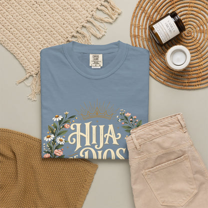 Hija de Dios Floral T‑Shirt — Juan 1:12 Christian Tee