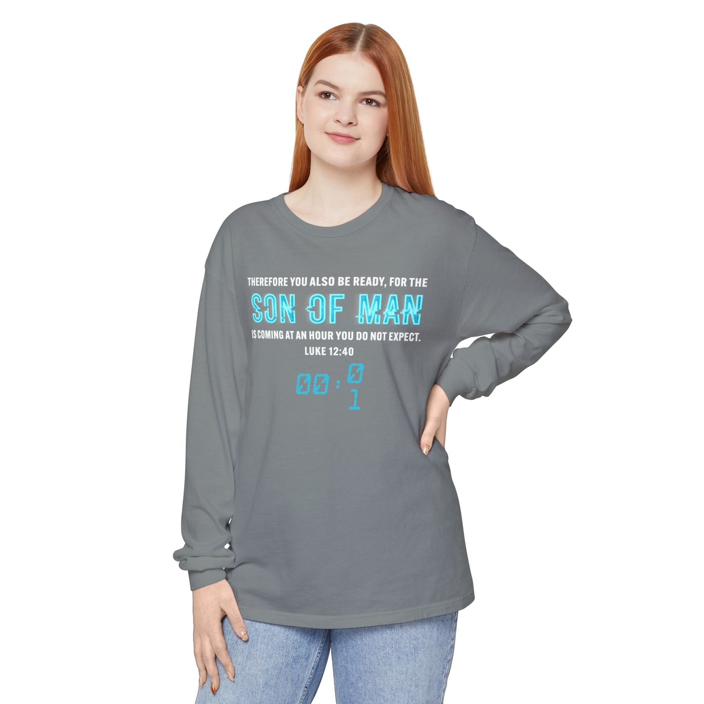 Son of Man is coming Cotton T‑Shirt — Christian Faith Graphic Long Sleeve Tee