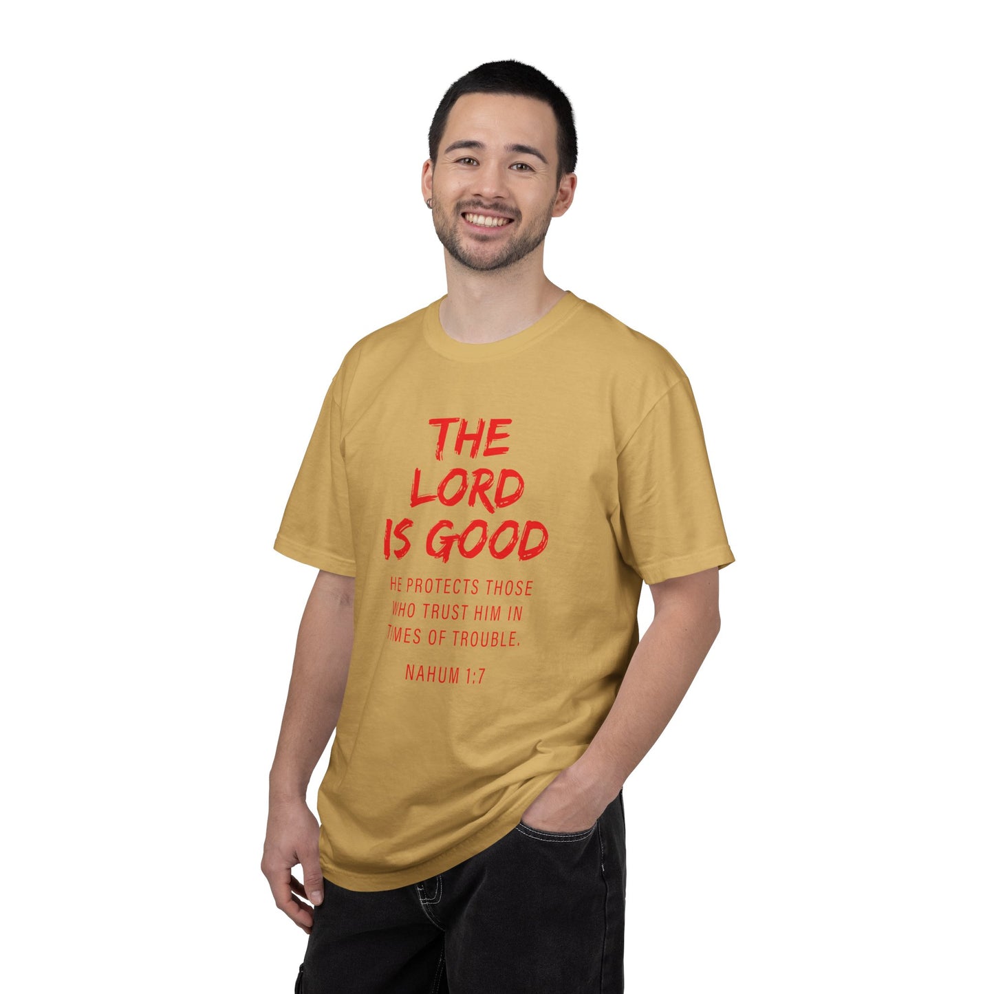 The Lord is Good "Nahum 1:7" Red T-Shirt