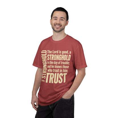 The Lord is Good Christian T-Shirt — Nahum 1:7 Bible Verse Tee