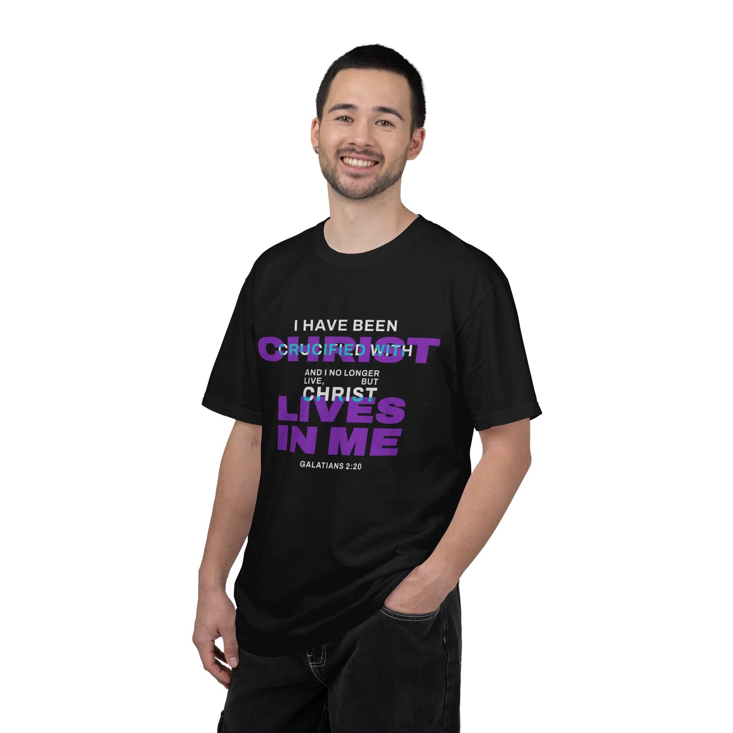 I have been Crucified with Christ "Galatians 2:20" Purple 100% Cotton T-Shirt