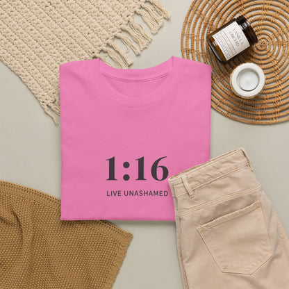 1:16 Live Unashamed Faithful Christian T-Shirt