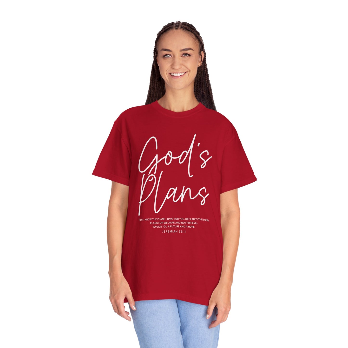 God's Plans Jeremiah 29:11 100% Cotton‑Shirt — Inspirational Faith Graphic T-shirt